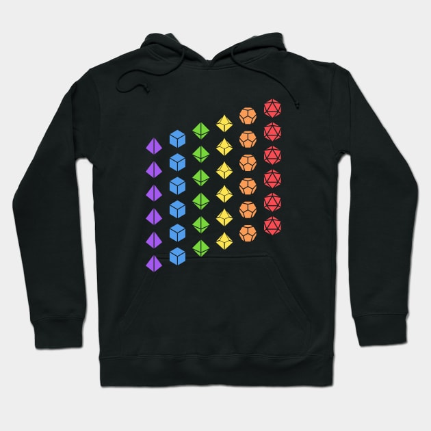 Slanted Dice Set Rainbow Flag Hoodie by dungeonarmory